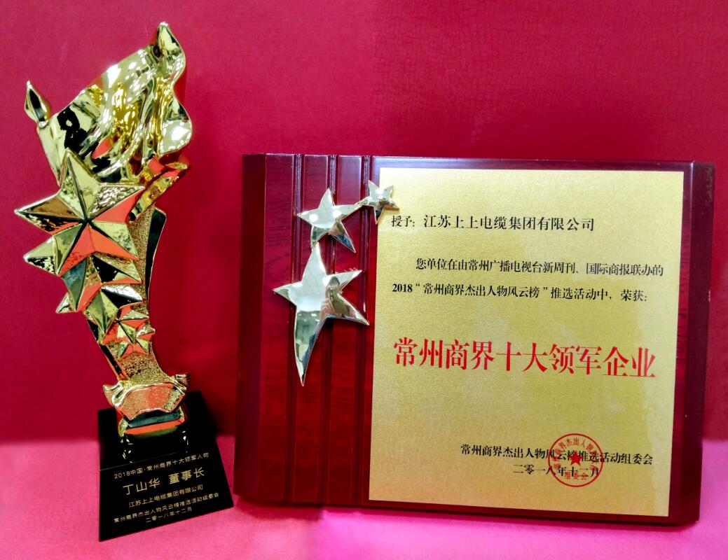 2018年12月6日，丁山華董事長榮獲“常州商界十大領(lǐng)軍人物”
